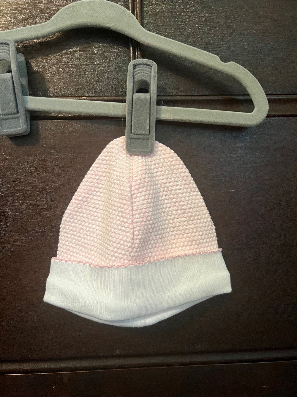 Nellapima Soft Pink Knit Baby Beanie with White Cuff - NWOT